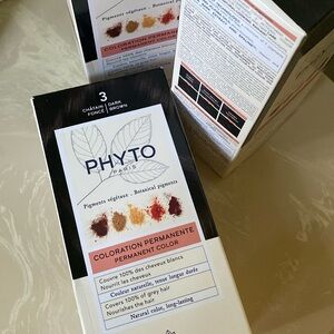 3 boxes Phyto Hair Dye Color #3 Dark Brown